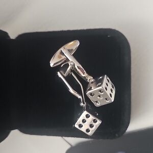 NWT Silver Dice Cufflinks from Artinfinitum.art Fashion House